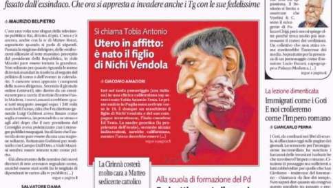 E' nato in California Tobia Antonio, figlio di Vendola e del compagno Eddy