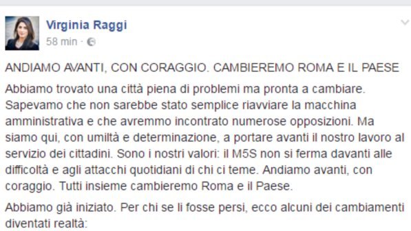 Roma, Virginia Raggi va al contrattacco: "Rifiuti, sprechi e privilegi: già portati tanti cambiamenti"
