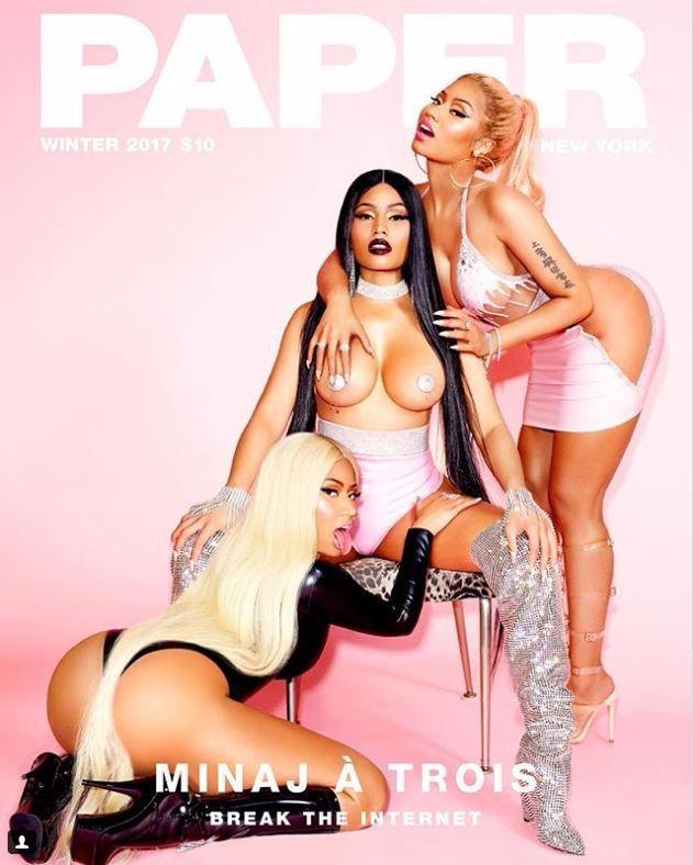 Nicky Minaj si fa in tre, provocazione lesbo per la copertina di "Paper"