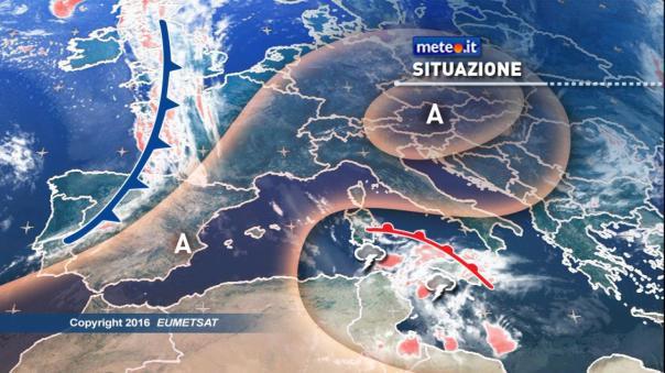 Meteo, tempo instabile nelle Isole e all'estremo Sud