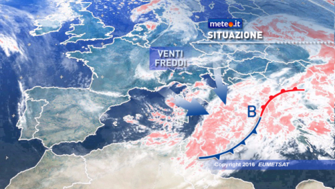 Meteo, crollo termico di 15 gradi e neve fino in pianura