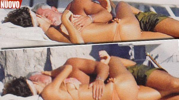 Raffaella Fico in bikini, palpatine e acrobazie hot con Moggi