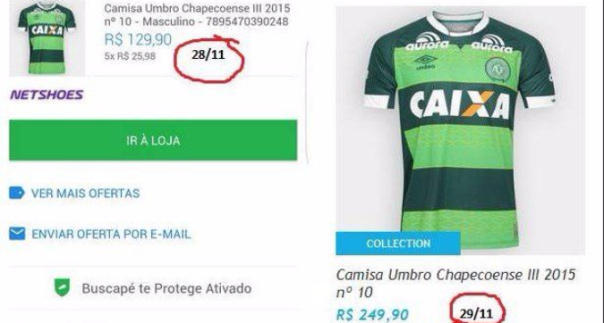 Chapecoense, impennata nei prezzi delle maglie: sul web infuria la protesta