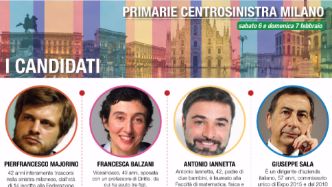 Milano, primarie centrosinistra: chi sono i quattro candidati