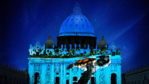 Giubileo, "Fiat Lux": spettacolari giochi di luci illuminano la cupola di San Pietro