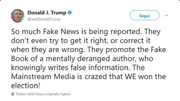 Nuovo attacco di Trump ai media: "Sono pazzi per la nostra vittoria"