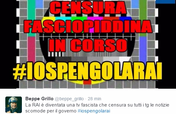 Beppe Grillo attacca la Rai "fascista": censura notizie scomode per governo