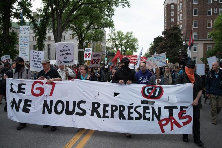 Canada proteste in strada in vista del G7 area del summit off limits
