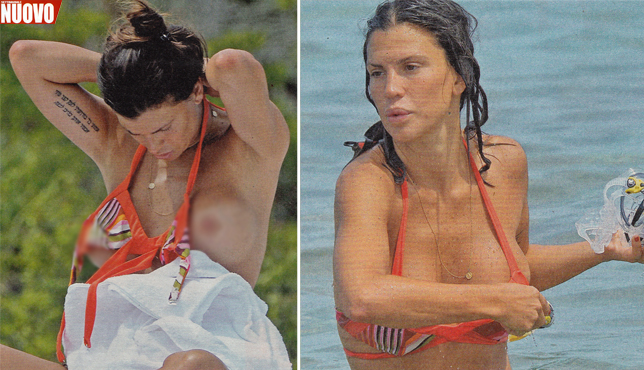 Claudia Galanti, topless e fondoschiena in vista in Sardegna