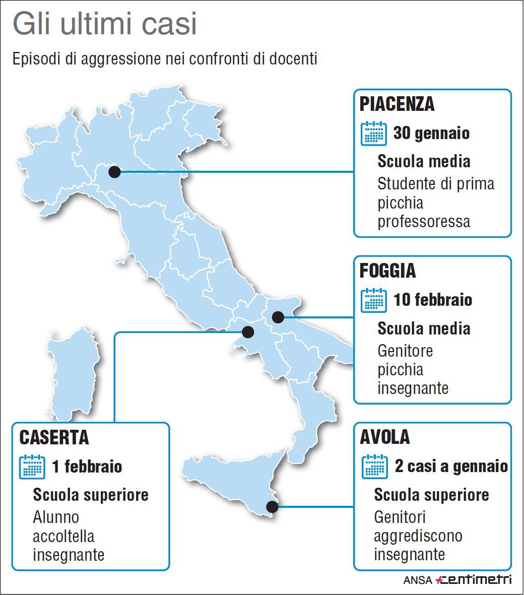 Prof picchiati la mappa
