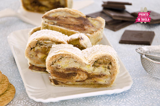 Strudel banana e cioccolato