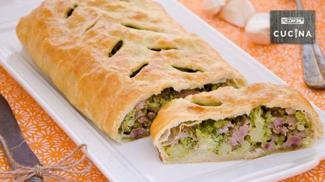 Strudel con broccoli e salsiccia