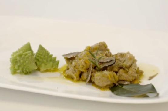 Agnello tartufato con broccoli romaneschi