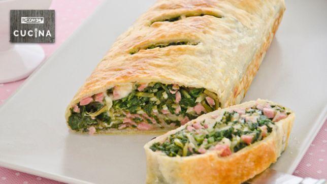 Strudel con cicoria e mortadella