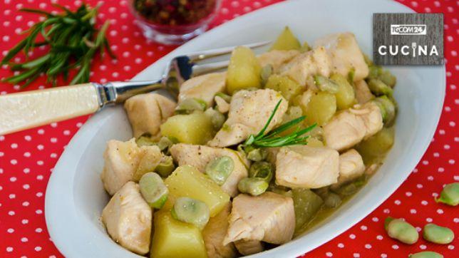 Pollo con fave e patate