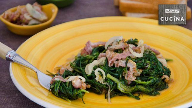 Agretti con cipolle e pancetta