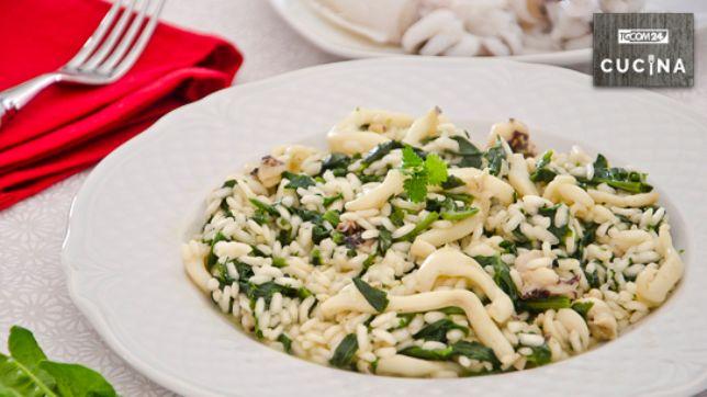 Risotto con seppie e spinaci