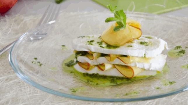 Carpaccio di pesche e bufala