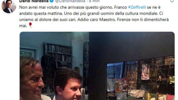 Morto Zeffirelli, il sindaco Nardella: "Firenze non ti dimenticherà mai"