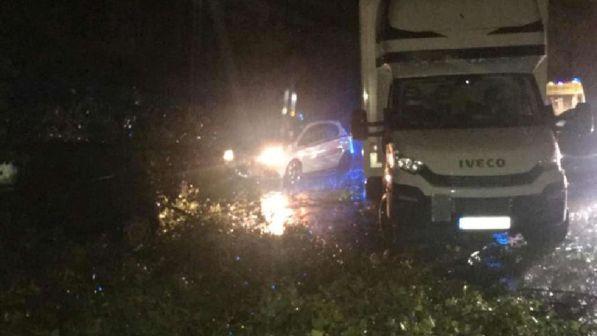 Nubifragio sul Torinese: alberi su tangenziale, donna ferita