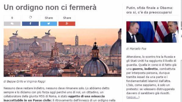 Campidoglio, Grillo-Raggi: "E' stato trovato un ordigno in casa di un collaboratore della giunta M5s"