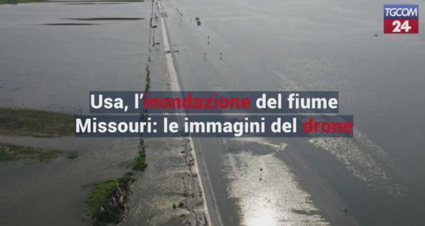 Usa, l’esondazione del fiume Mossouri: le immagini del drone