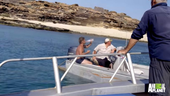 Troupe televisiva va a caccia di animali esotici, ma pesca... un naufrago