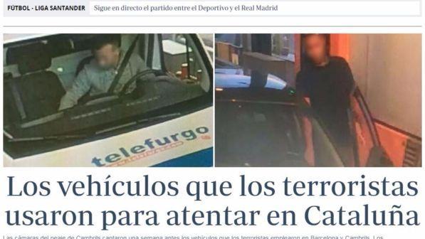 Spagna, due terroristi ripresi a un casello autostradale una settimana prima degli attacchi