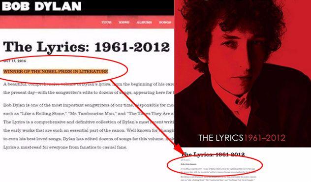 Bob Dylan, è giallo sul web: cancellata l'ammissione del Nobel