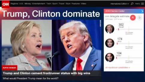 Il trionfo di Clinton e di Trump dopo il Super Tuesday in diretta sui giornali Usa