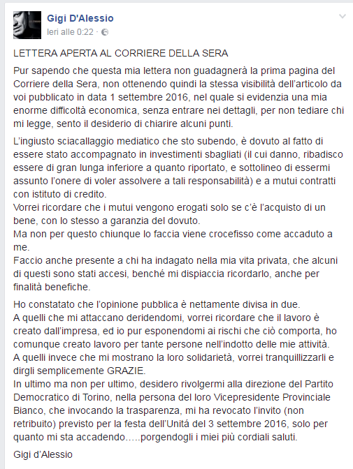 Gigi D'Alessio e le polemiche sui debiti, in una lettera: "Ho creato lavoro per tante persone"