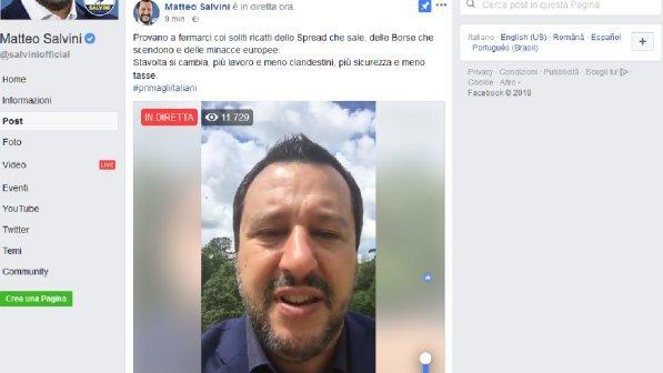 Salvini su Facebook: "Si cambia, più lavoro e meno clandestini"