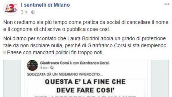 "Laura Boldrini sgozzata": il fotomontaggio shock su Facebook