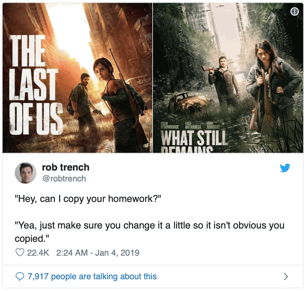 Copiano la locandina di un videogioco per promuovere il proprio film, il game designer ci ride su