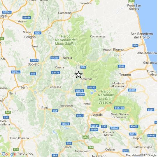 Terremoto: nuova scossa vicino Amatrice, magnitudo di 3.9