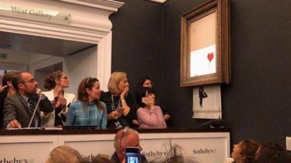 Il quadro tagliato di Banksy sarà esposto in Germania