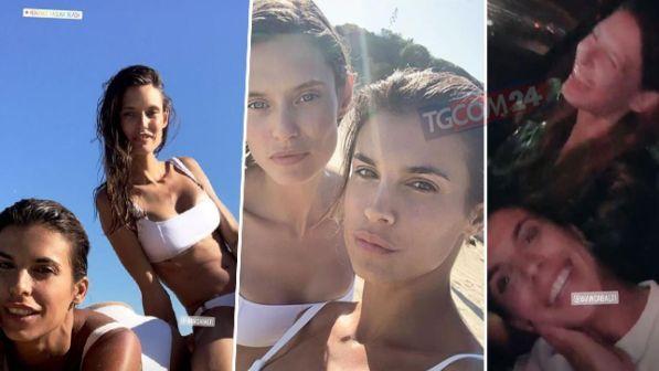 Elisabetta Canalis e Bianca Balti insieme al mare tra bikini e karaoke