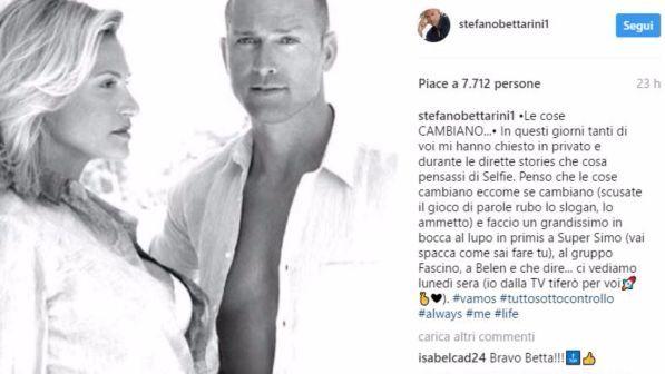 Stefano Bettarini, messaggio di pace per SuperSimo: "In bocca al lupo per Selfie"