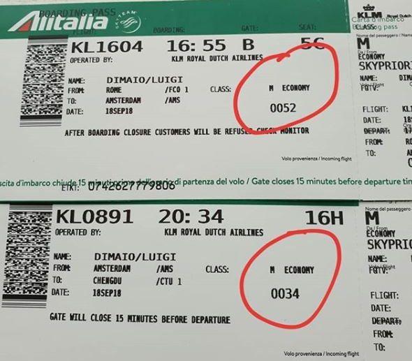 Di Maio in Cina su volo di linea: "Classe business? No, economy. Ecco le prove"