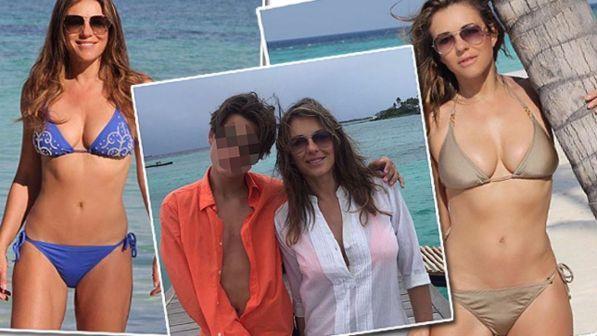 Liz Hurley in bikini, a 51 anni mamma che fisico!
