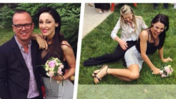 Anna Tatangelo prende il bouquet al volo