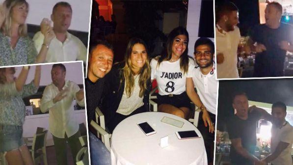 Antonio Cassano ballerino notturno con Insigne e lady Marchisio