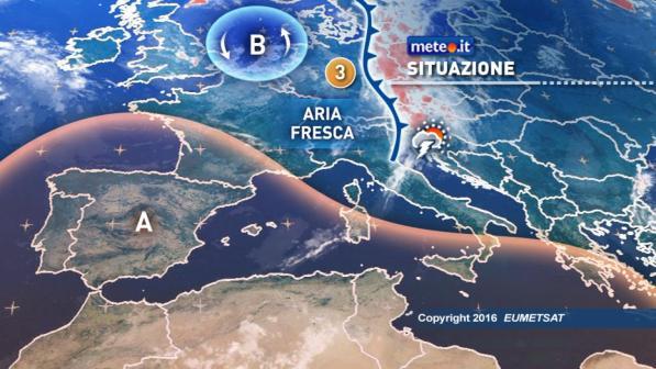 Tempo instabile al Nord, da martedì la perturbazione si sposta a sud