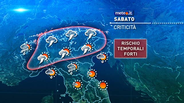 Meteo, perturbazione al Nord con rischio di forti temporali