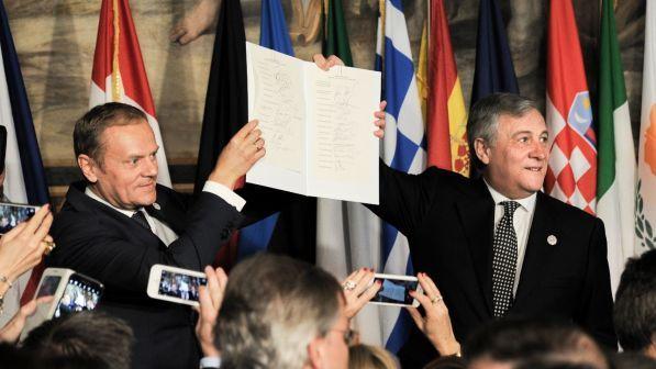Trattati Roma, 27 leader europei firmano il rinnovato impegno per l'Europa