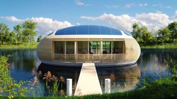 WaterNest 100 casa galleggiante solare riciclabile