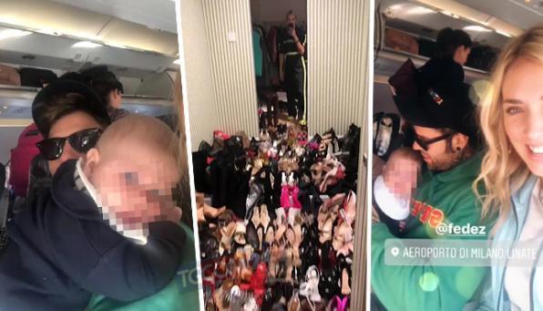 Ferragnez, bye bye Milano: tonnellate di bagagli per Los Angeles