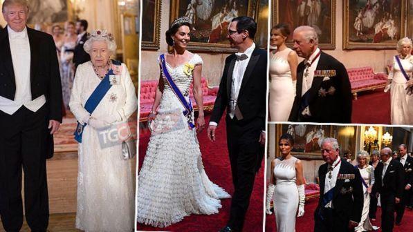 Kate Middleton scintillante al banchetto con Trump