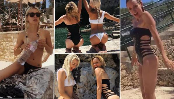 Justine Mattera e Clizia Incorvaia, coppia bollente al mare