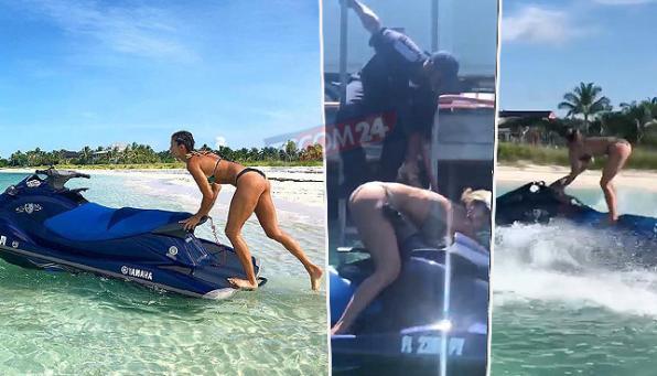 Elisabetta Canalis alle Bahamas, vacanze a tutta velocità